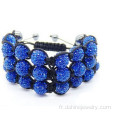 Multi couches Triple Shamballa Bracelet fleur forme Design